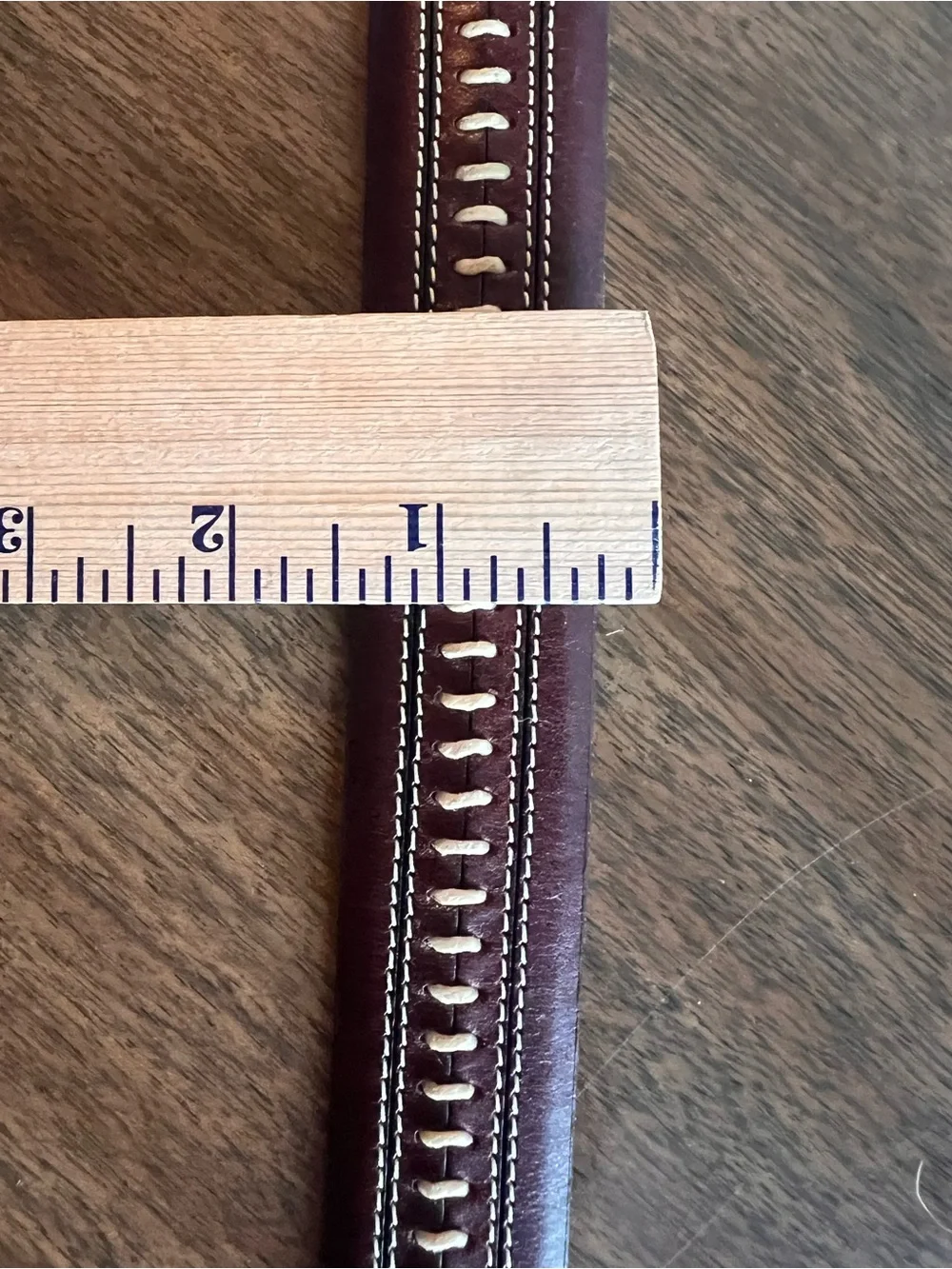 Vintage ONYX by Brighton Belt 42 Brown Leather Whipstitch Silver Western